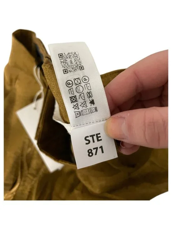 Zara Womens Satin Trousers Pants Medium Caramel Wide Leg High Waist 7965/556 NWT - Picture 10 of 13